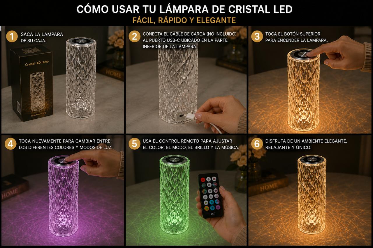 LÁMPARA DE CRISTAL CON BLUETOOTH