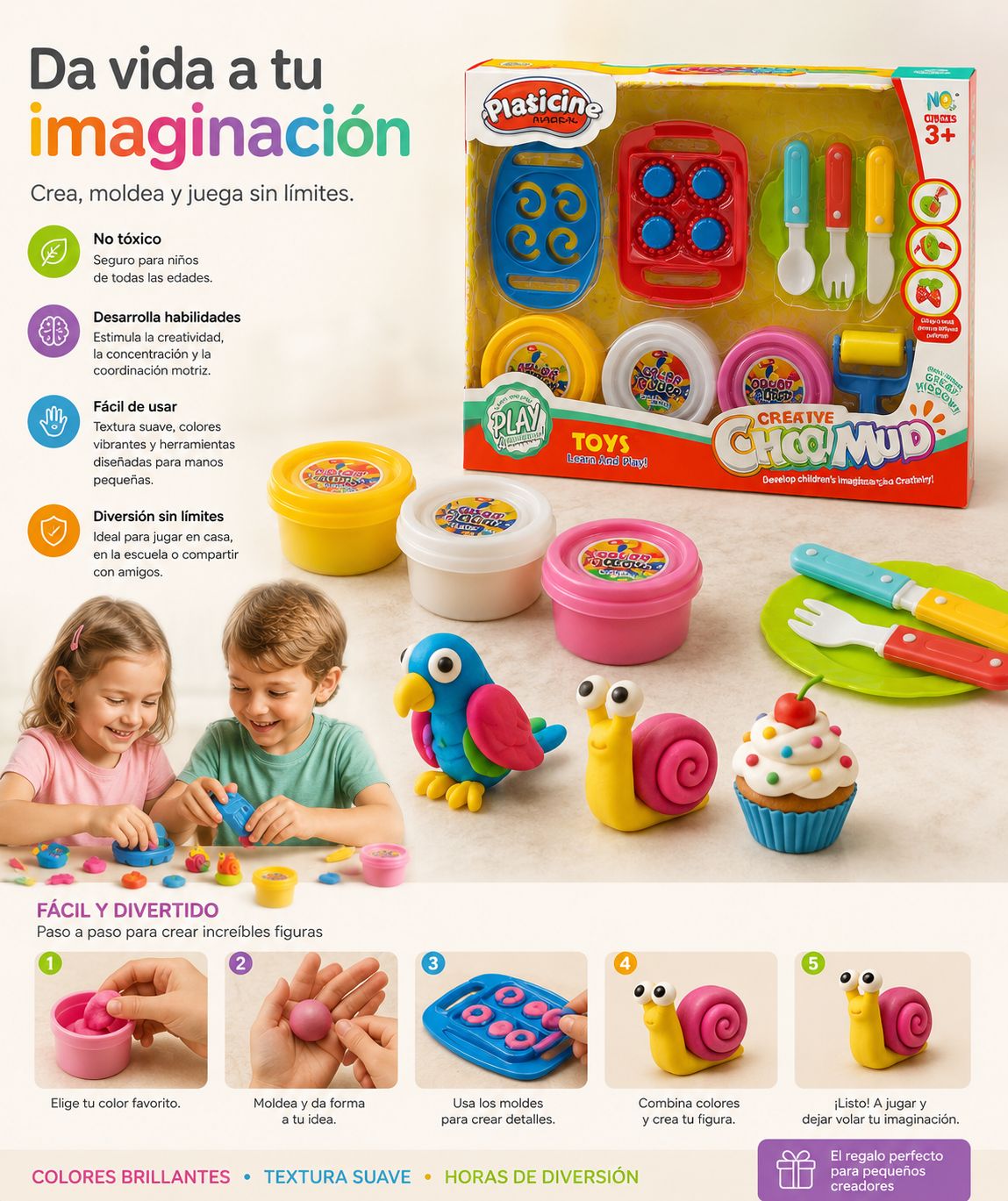 MOLDES CON PLASTILINA CHOI MUD