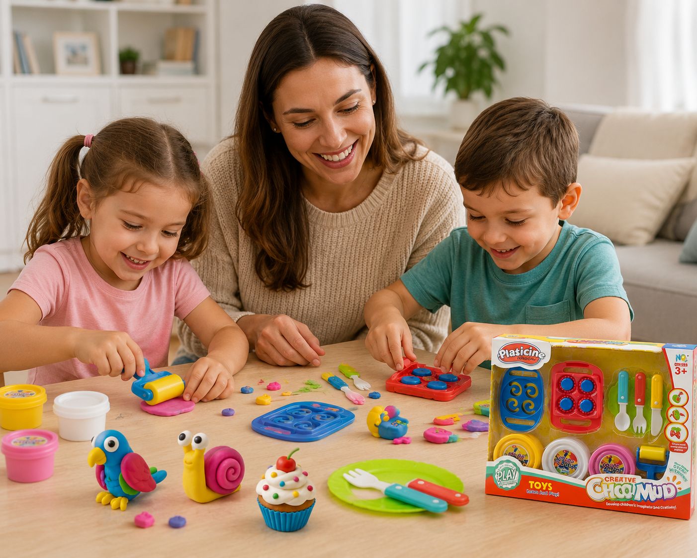 MOLDES CON PLASTILINA CHOI MUD