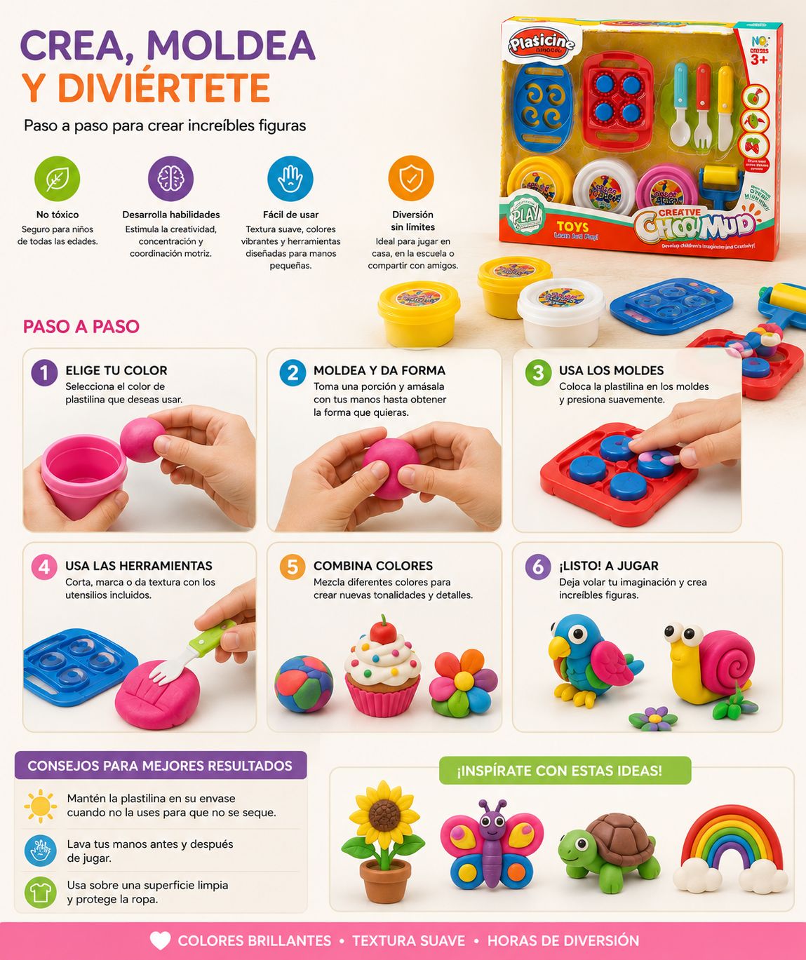 MOLDES CON PLASTILINA CHOI MUD