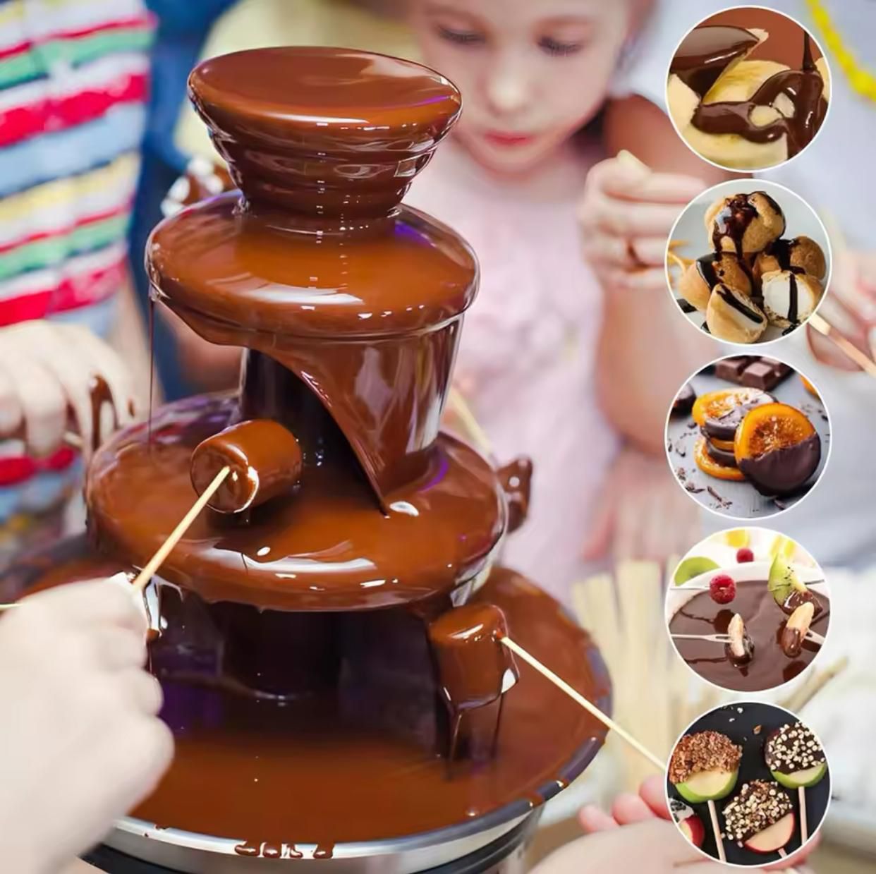 FUENTE DE CHOCOLATE ELÉCTRICA DE 3 NIVELES