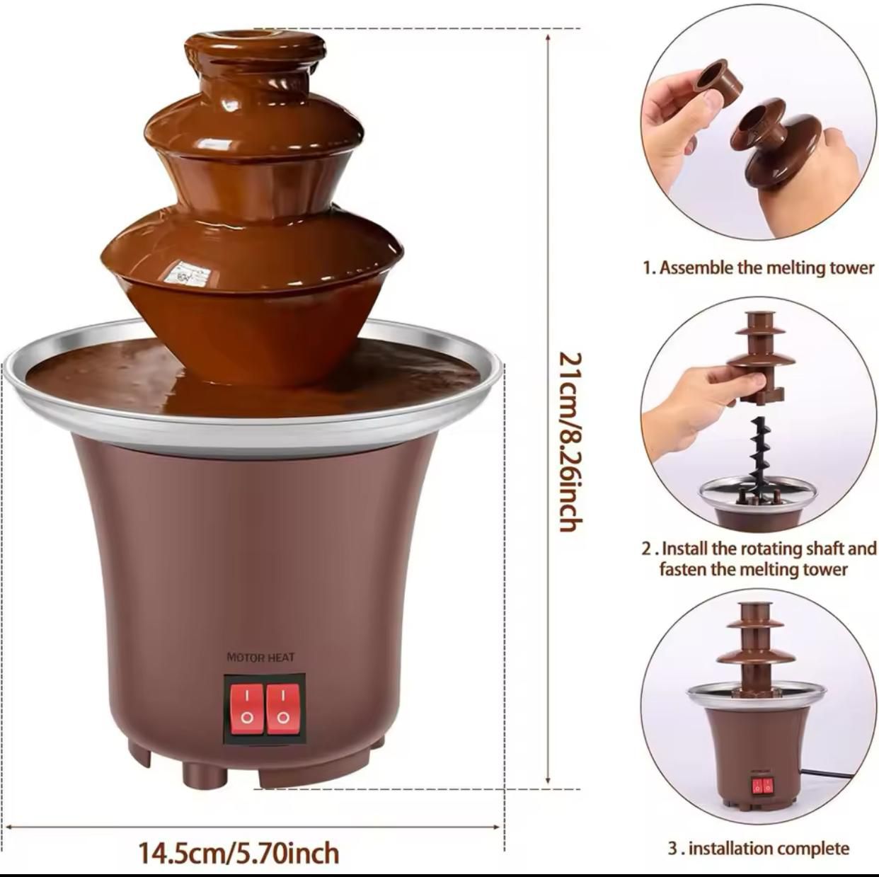 FUENTE DE CHOCOLATE ELÉCTRICA DE 3 NIVELES