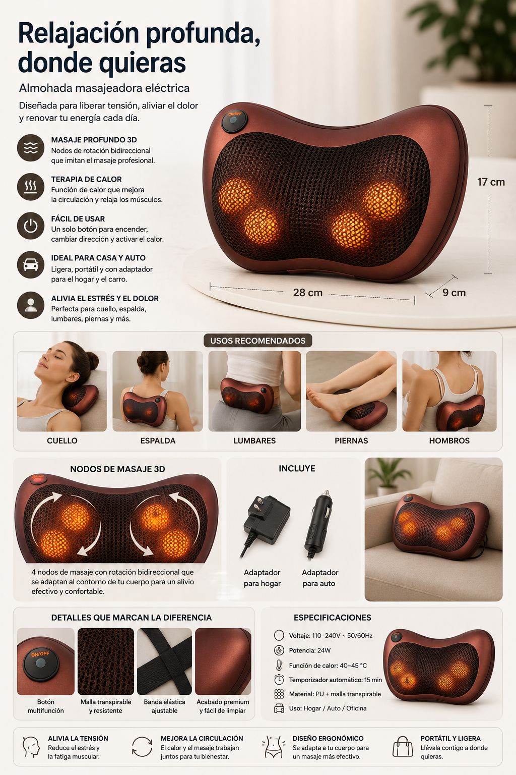 ALMOHADA DE MASAJES