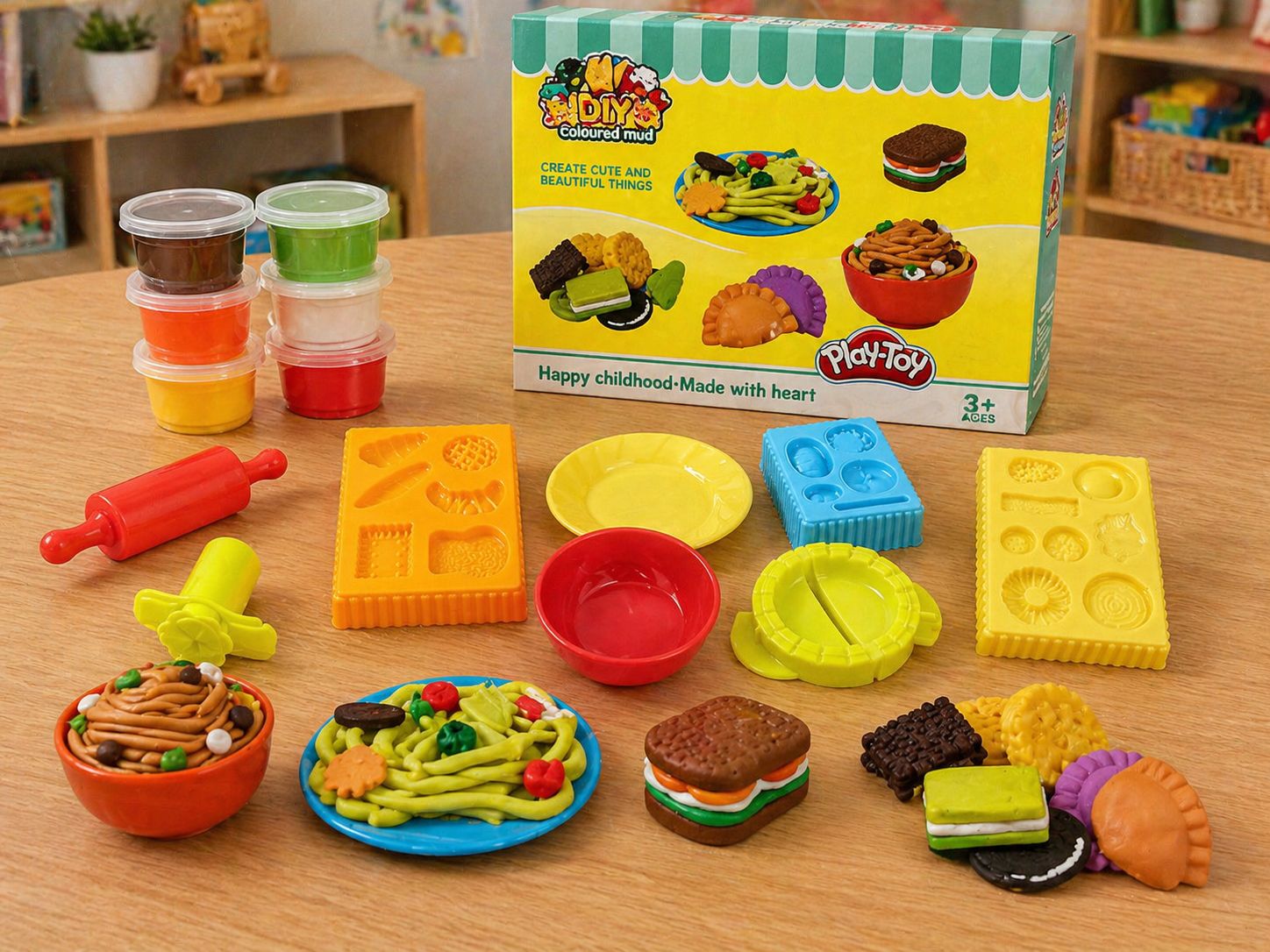 PLASTILINA CON MOLDES EN PASTA