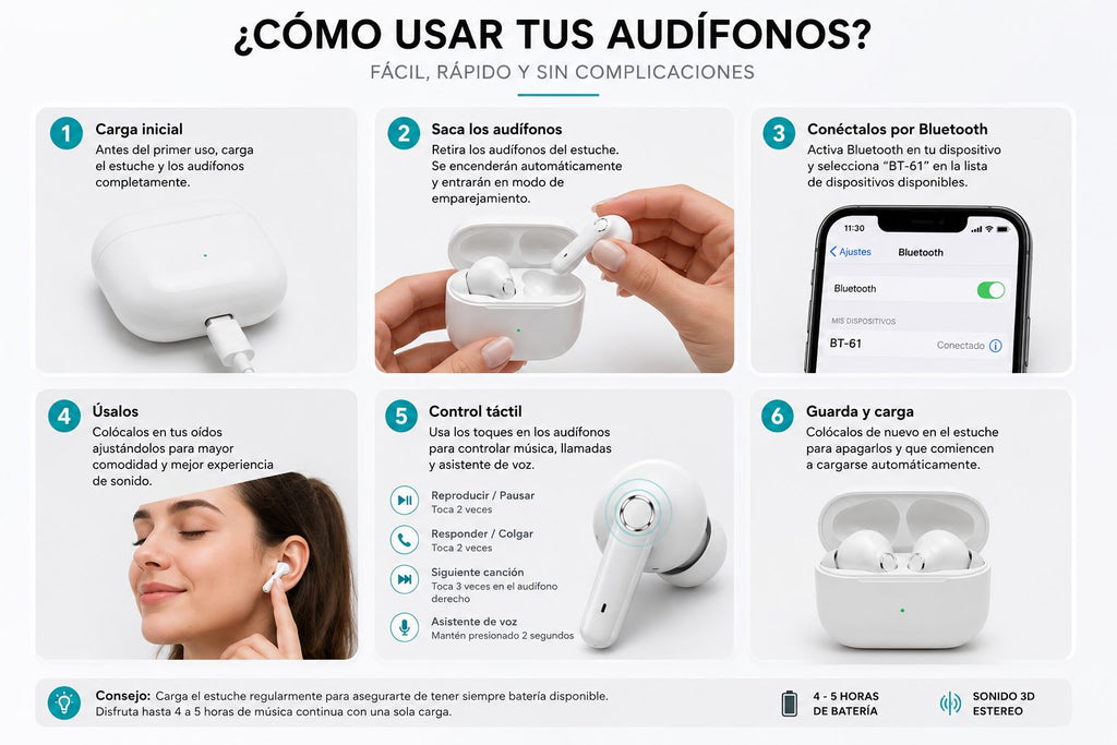 AUDÍFONOS INALÁMBRICOS TREQA BT-61