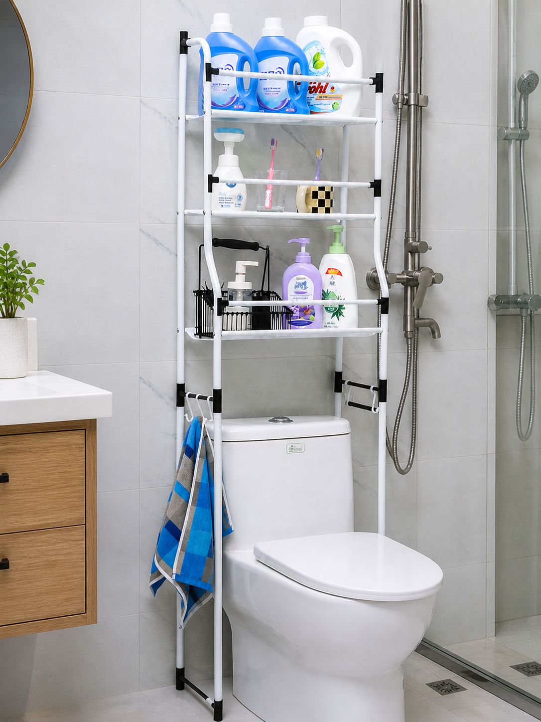 ORGANIZADOR METÁLICO PARA BAÑO SOBRE INODORO