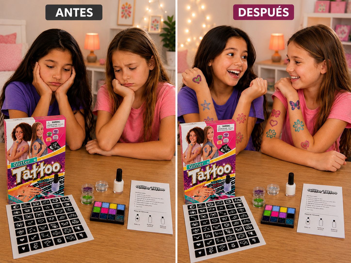SET DE TATUAJES PARA NIÑAS