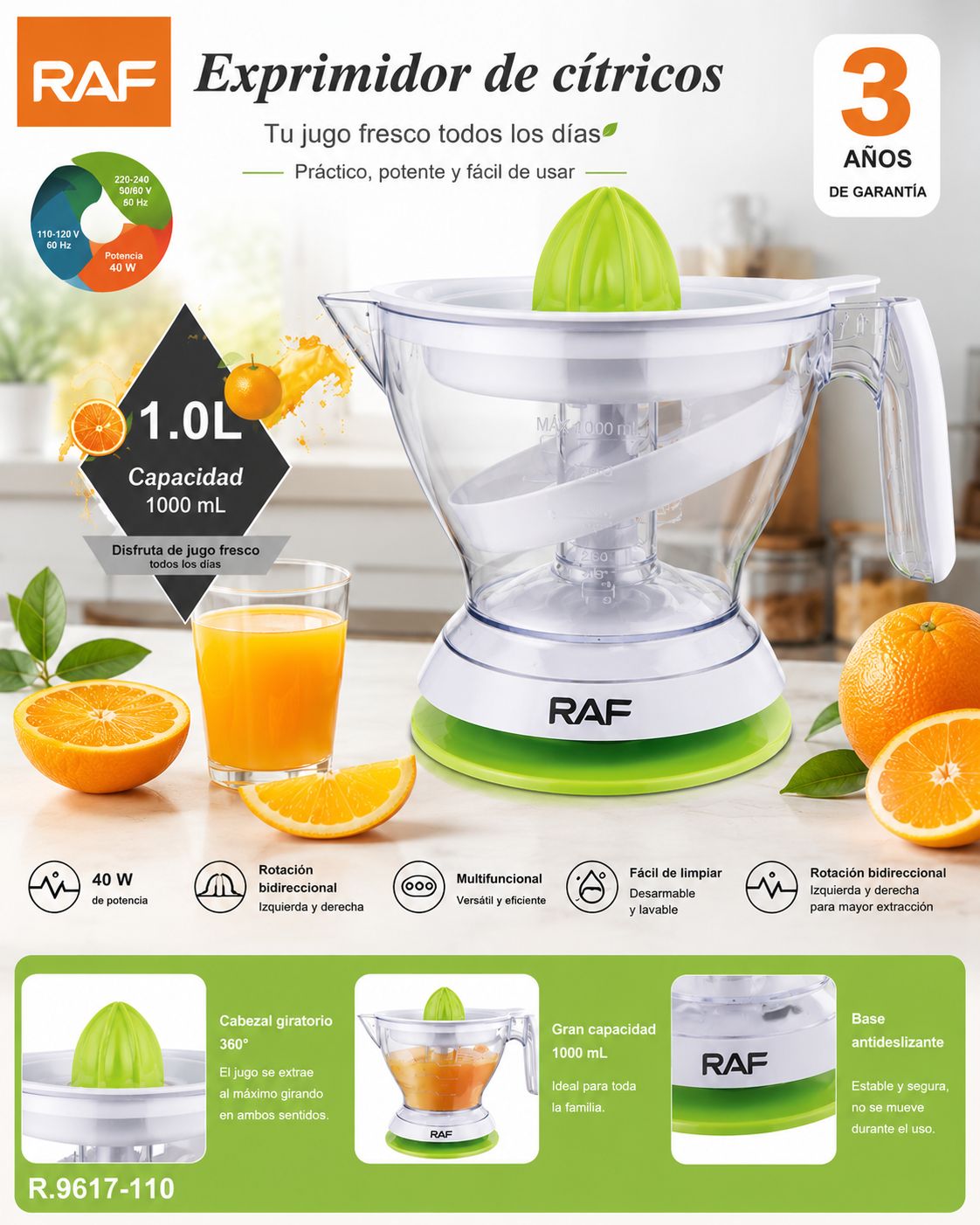EXTRACTOR DE JUGOS MARCA RAF