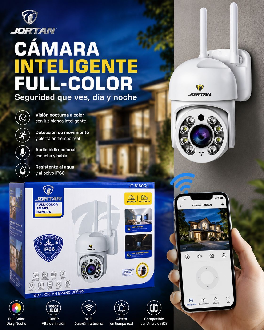 CÁMARA DE SEGURIDAD DE EXTERIORES MARCA JORTAN