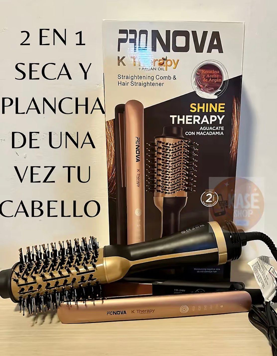 NEW NOVA Shine Therapy – Plancha + Cepillo Secador