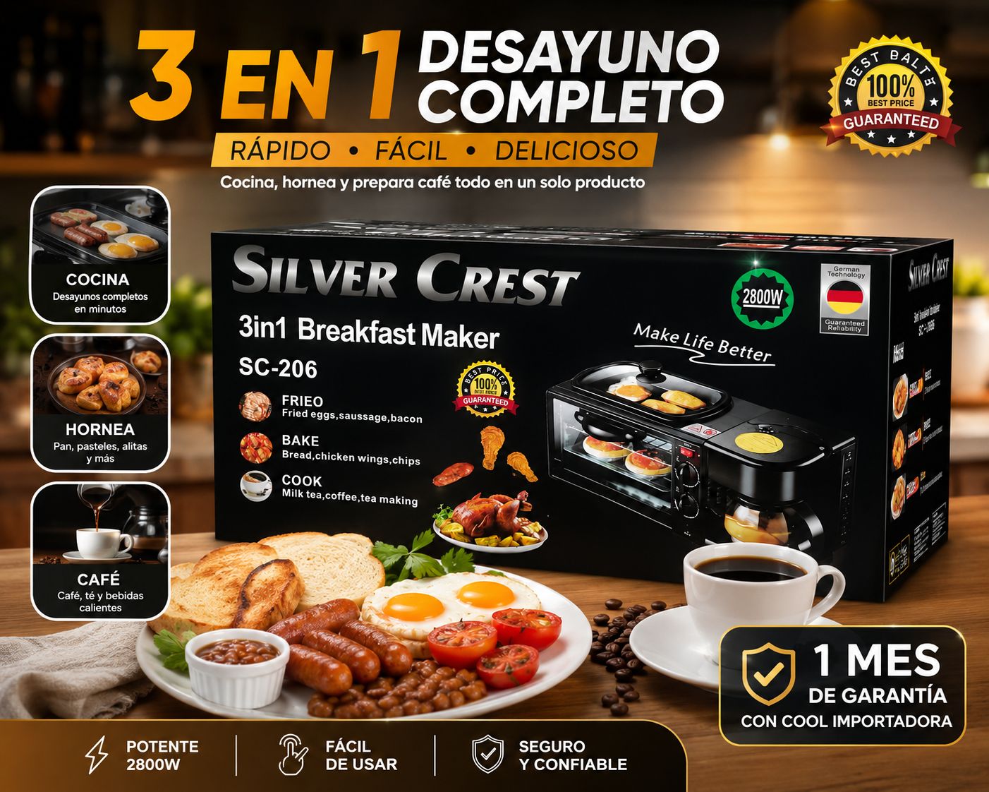 HORNO CAFETERO 3EN1