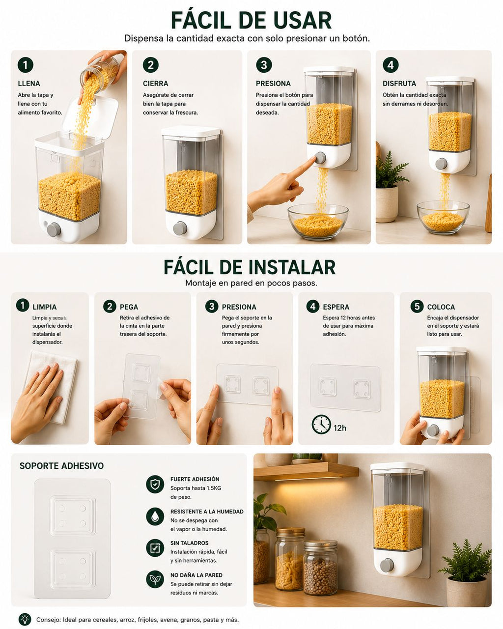 DISPENSADOR DE GRANOS PREMIUM
