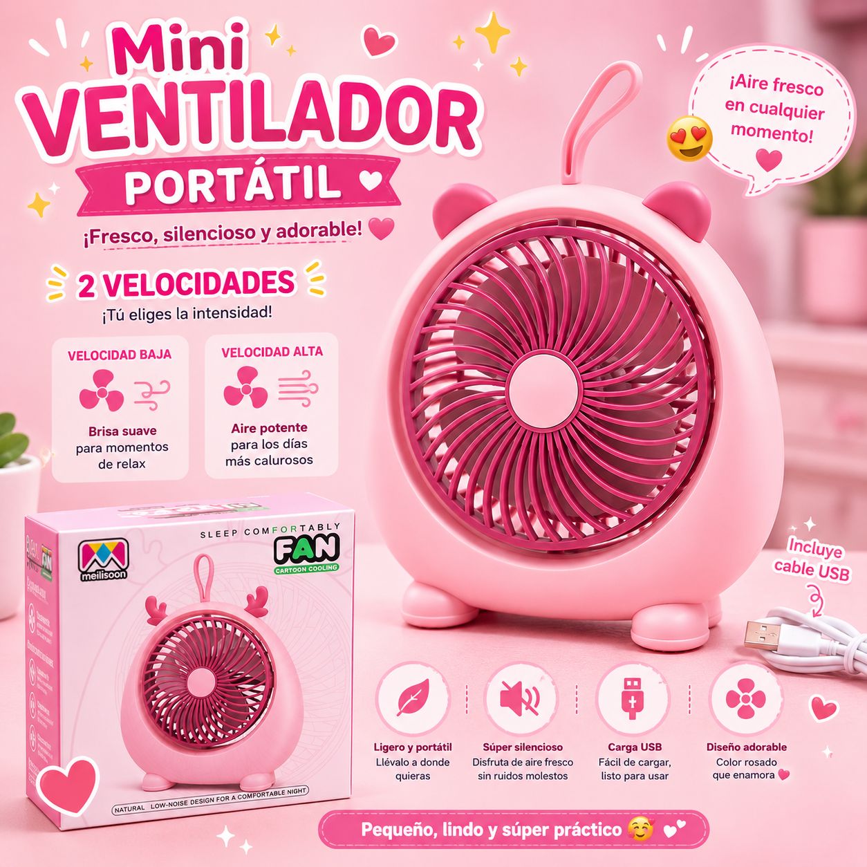 MINI VENTILADOR DE ESCRITORIO