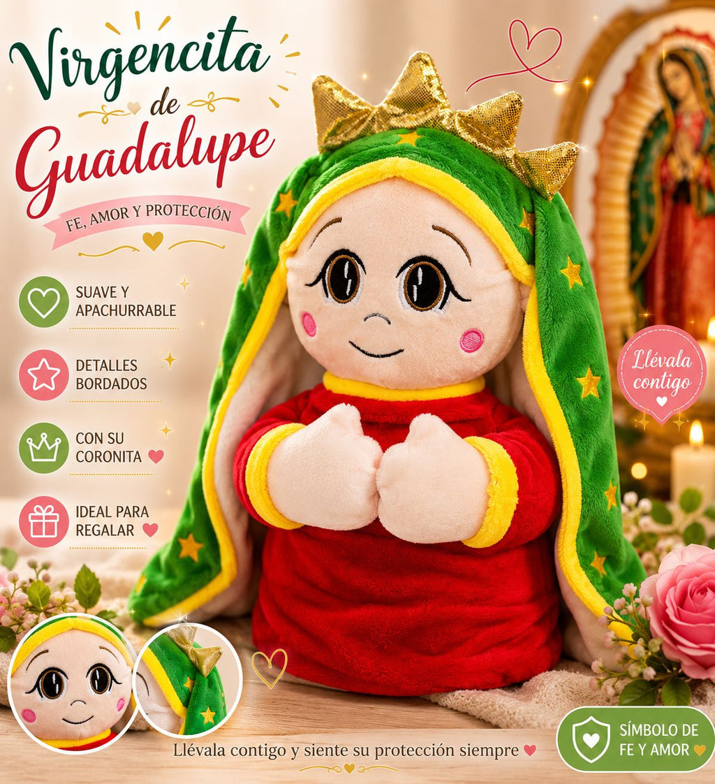 PELUCHE VIRGEN DE GUADALUPE QUE RESPIRA