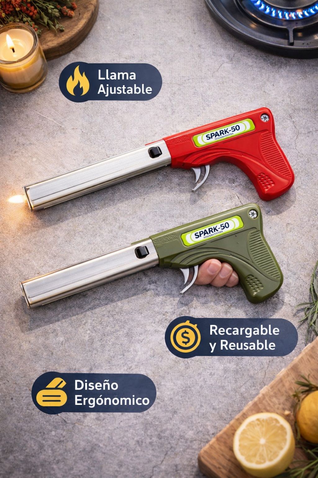 ENCENDEDOR TIPO PISTOLA PARA COCINA