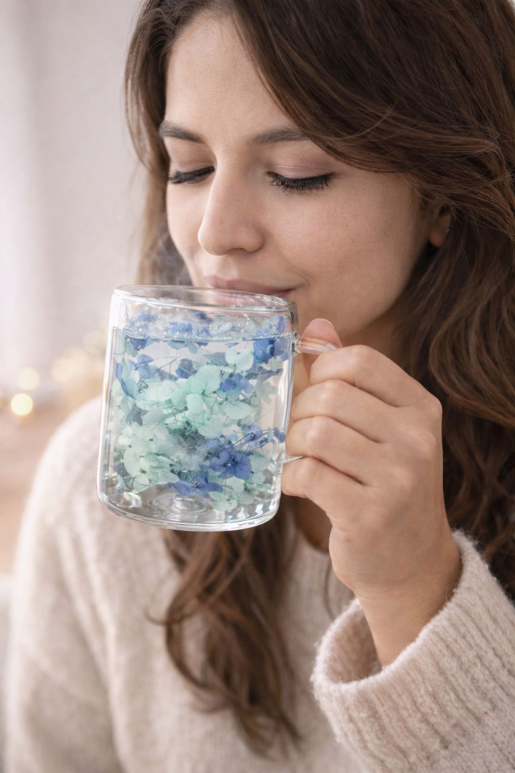 MUG DE FLORES AZULES