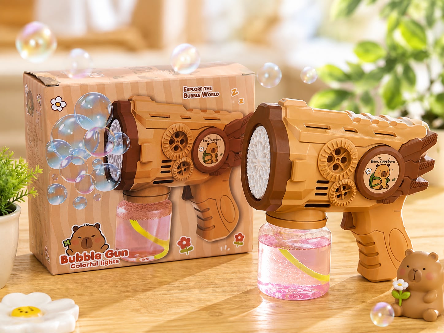 PISTOLA DE BURBUJAS CAPYBARA