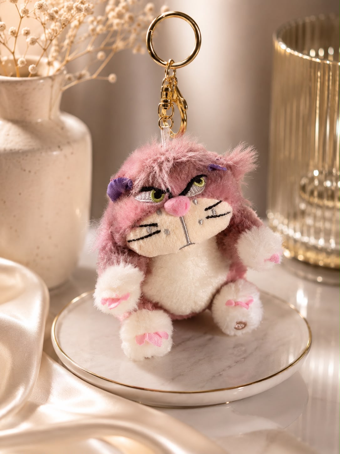 LLAVERO GATITO GRUÑÓN DE PELUCHE