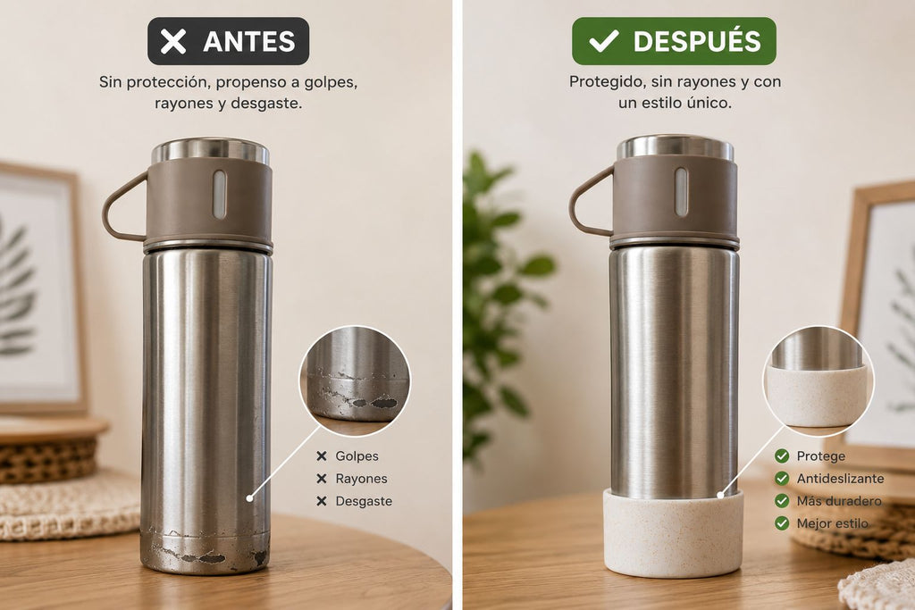 PROTECTOR PARA TERMO DE SILICONA CON BRILLANTINAS