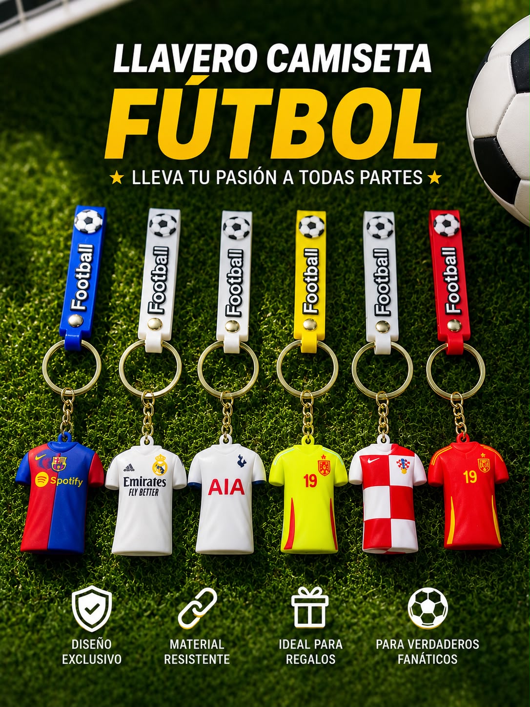 LLAVERO DE CAMISETA DE FÚTBOL
