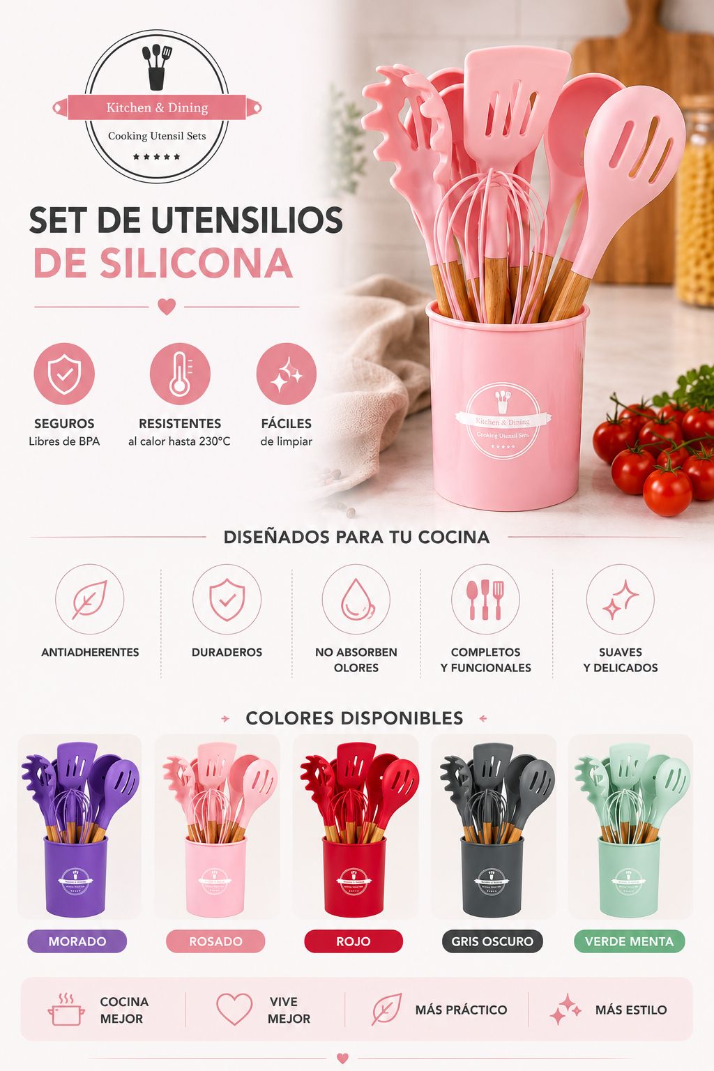SET DE UTENSILIOS DE SILICONA