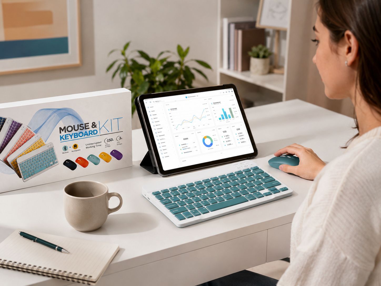 KIT TECLADO + MOUSE INALÁMBRICO BLUETOOTH RECARGABLE