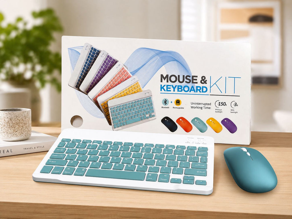 KIT TECLADO + MOUSE INALÁMBRICO BLUETOOTH RECARGABLE