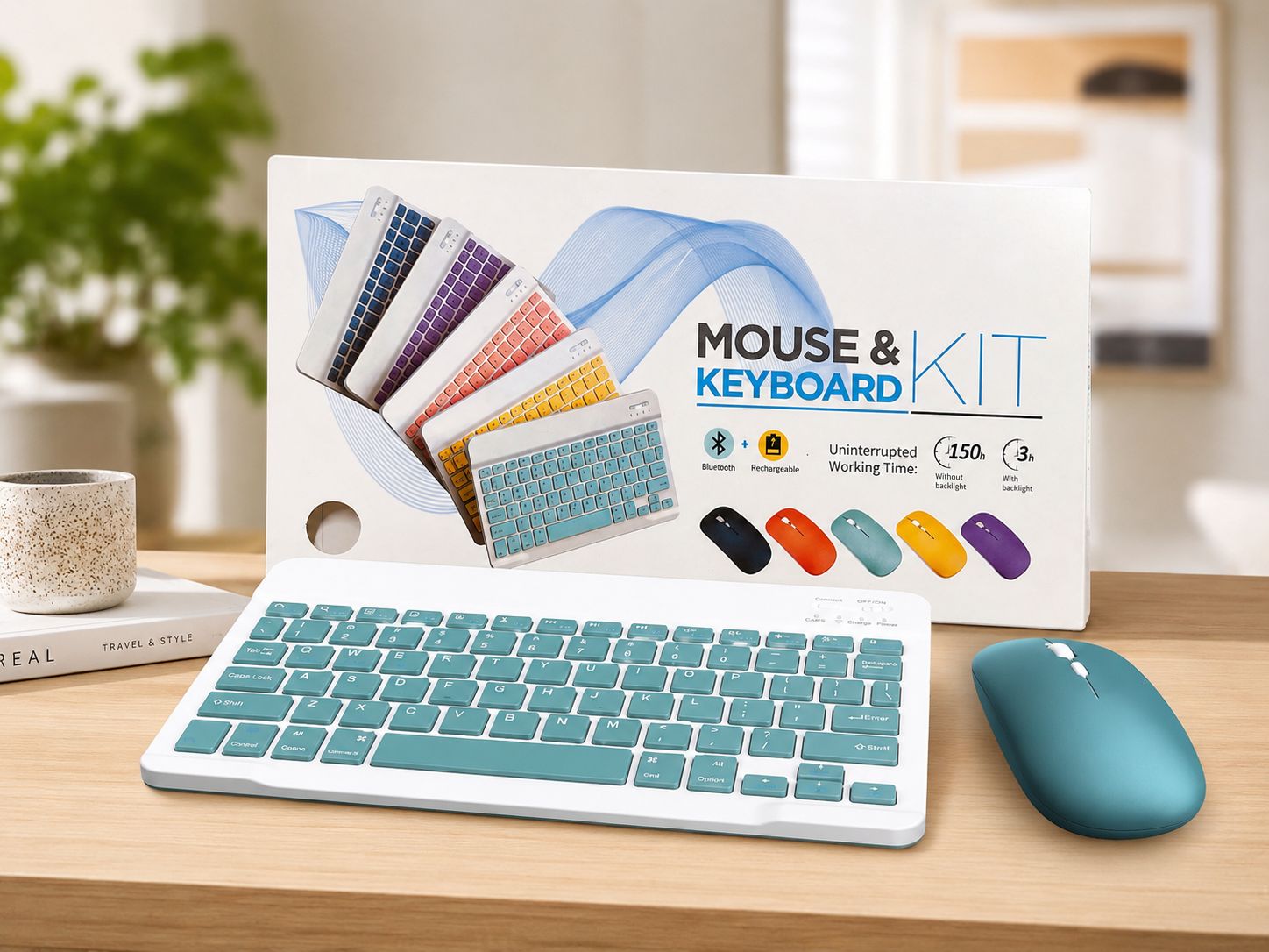 KIT TECLADO + MOUSE INALÁMBRICO BLUETOOTH RECARGABLE