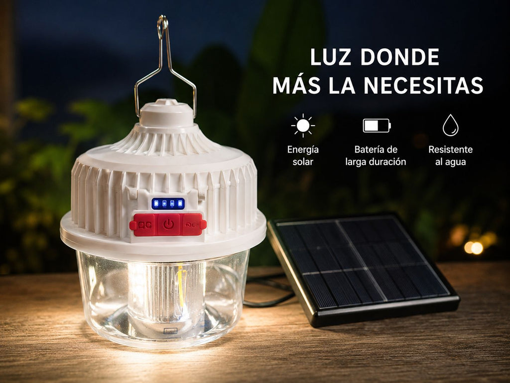 LÁMPARA CON PANEL SOLAR