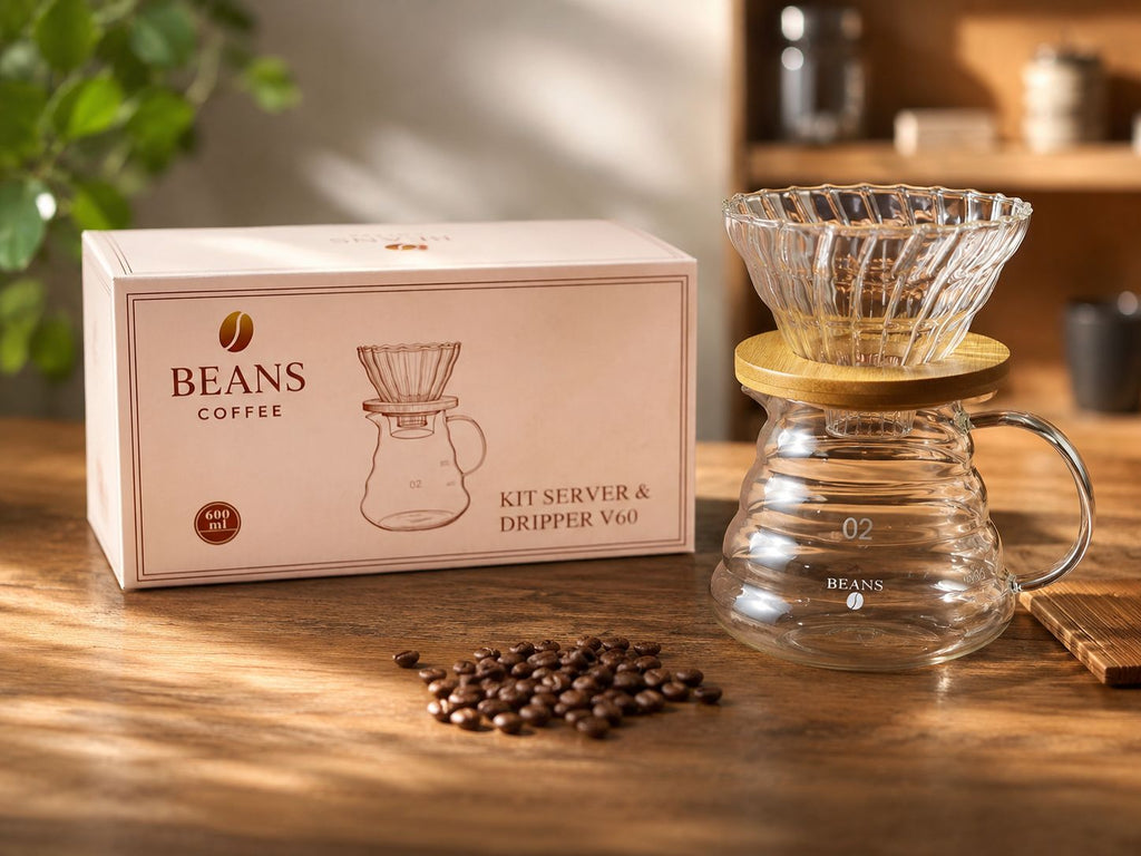 Kit Cafetera V60 de Vidrio 600 ml
