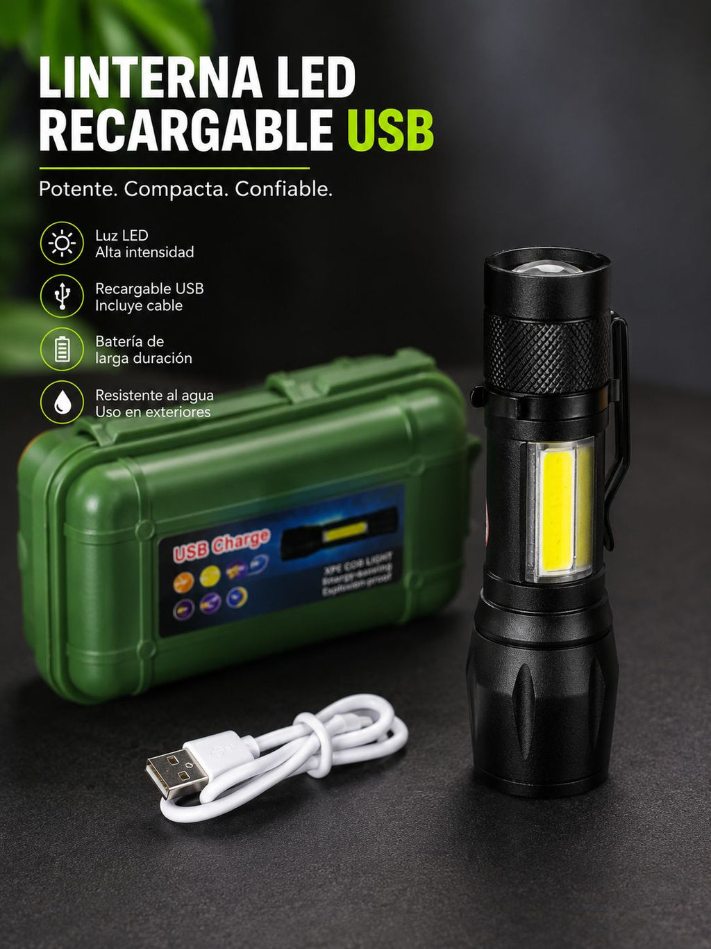 MINI LINTERNA LED RECARGABLE USB