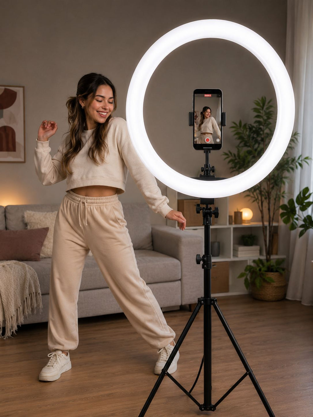 ARO DE LUZ PROFESIONAL CON TRÍPODE GRANDE