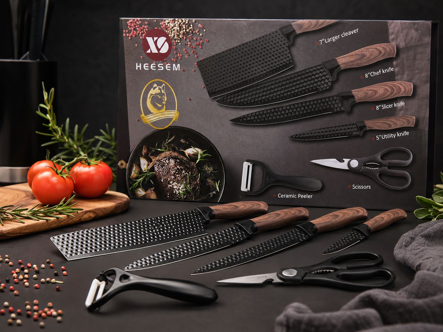 SET DE CUCHILLOS PROFESIONAL 6 PIEZAS