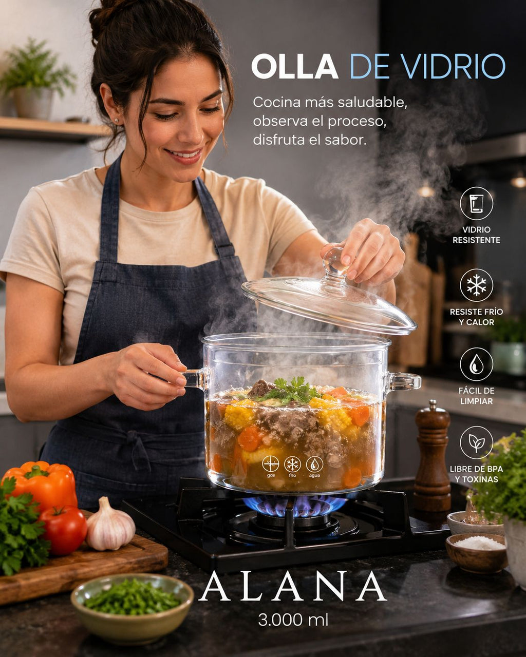 OLLA DE VIDRIO ALANA 3.000 ML