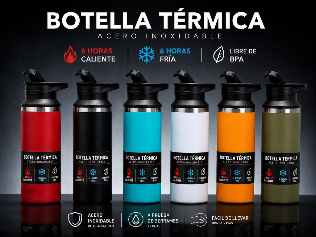 BOTELLA TÉRMICA DE ACERO INOXIDABLE – 510 ML