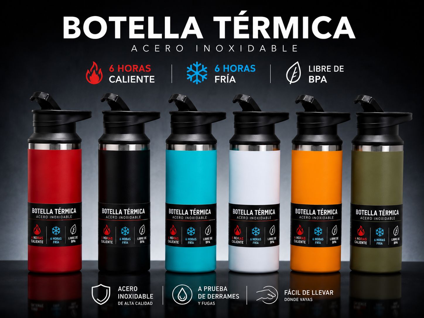 BOTELLA TÉRMICA DE ACERO INOXIDABLE – 510 ML