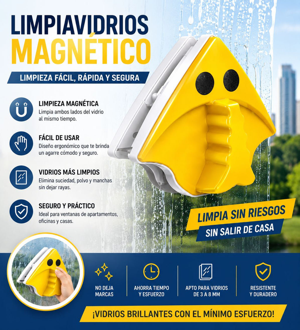 LIMPIAVIDRIOS MAGNÉTICO DOBLE CARA