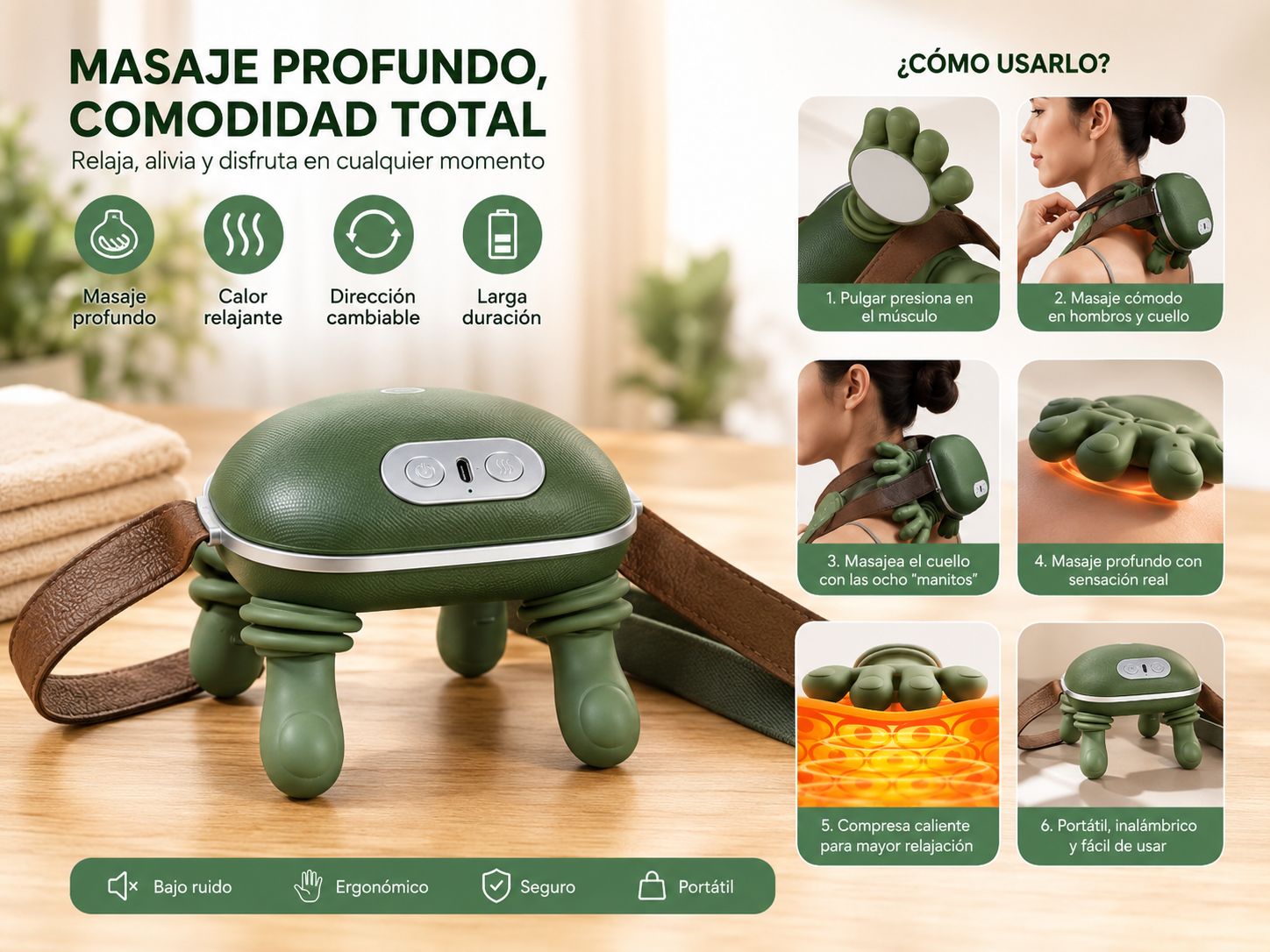 MASAJEADOR INTELIGENTE DE CUELLO Y ESPALDA CON CALOR