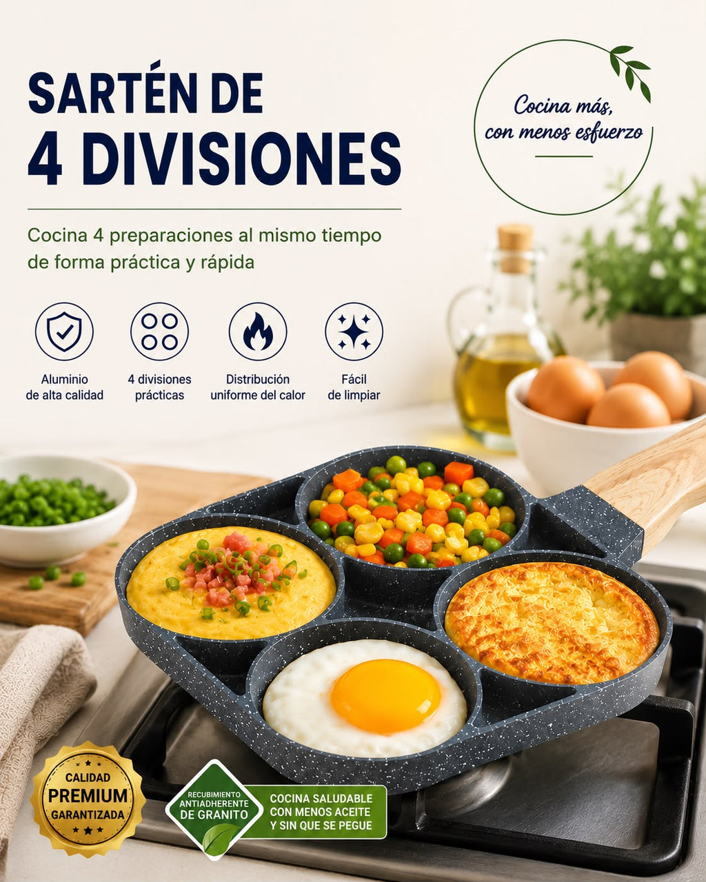 SARTÉN DE 4 COMPARTIMIENTOS E4N2