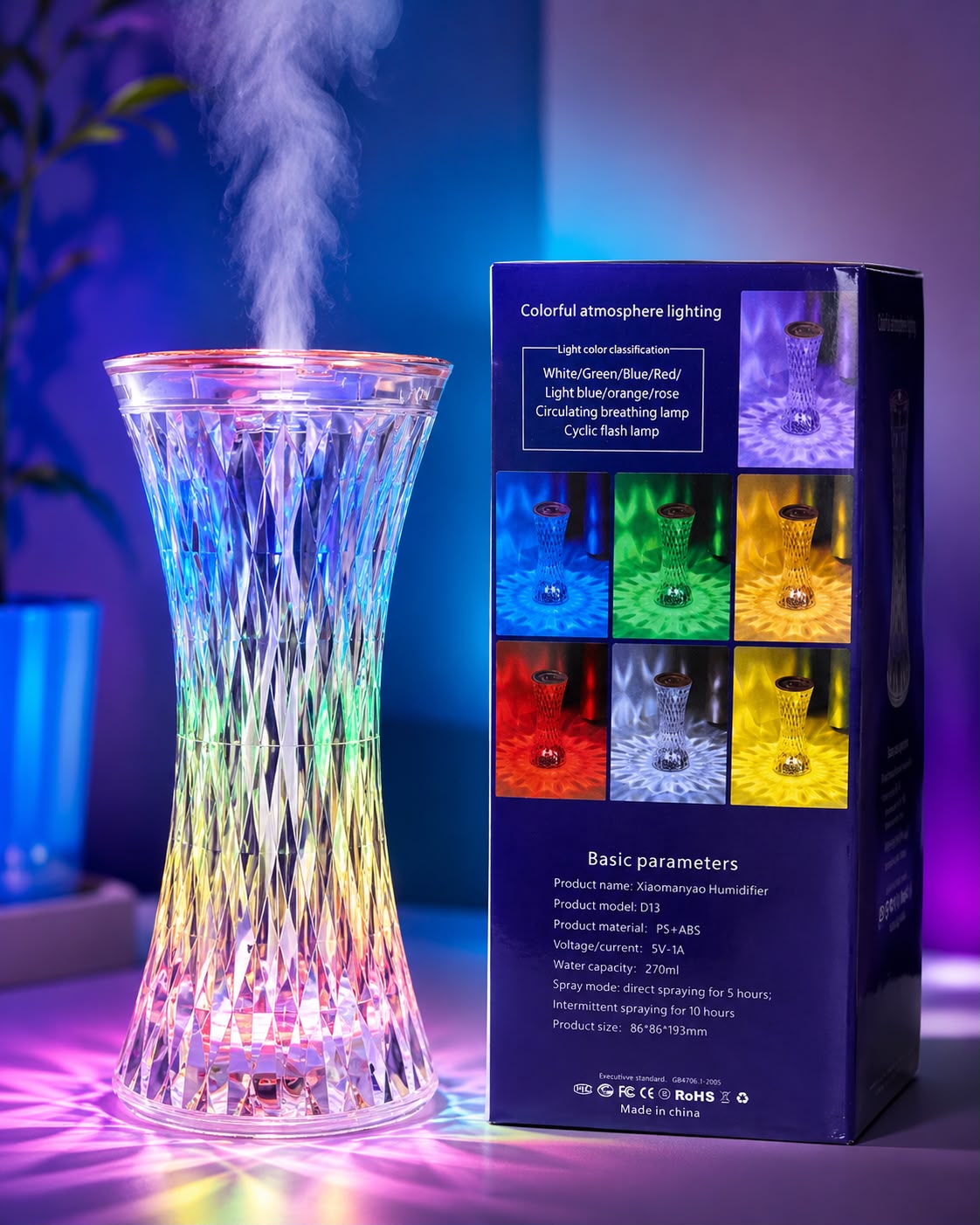 HUMIDIFICADOR LED CRISTAL RGB E7N2