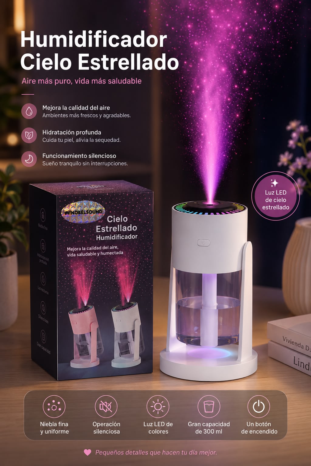 HUMIDIFICADOR CIELO ESTRELLADO LED