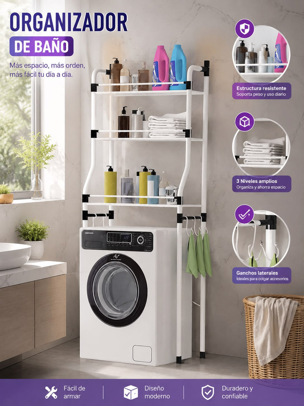ORGANIZADOR MULTIUSOS PARA LAVADORA