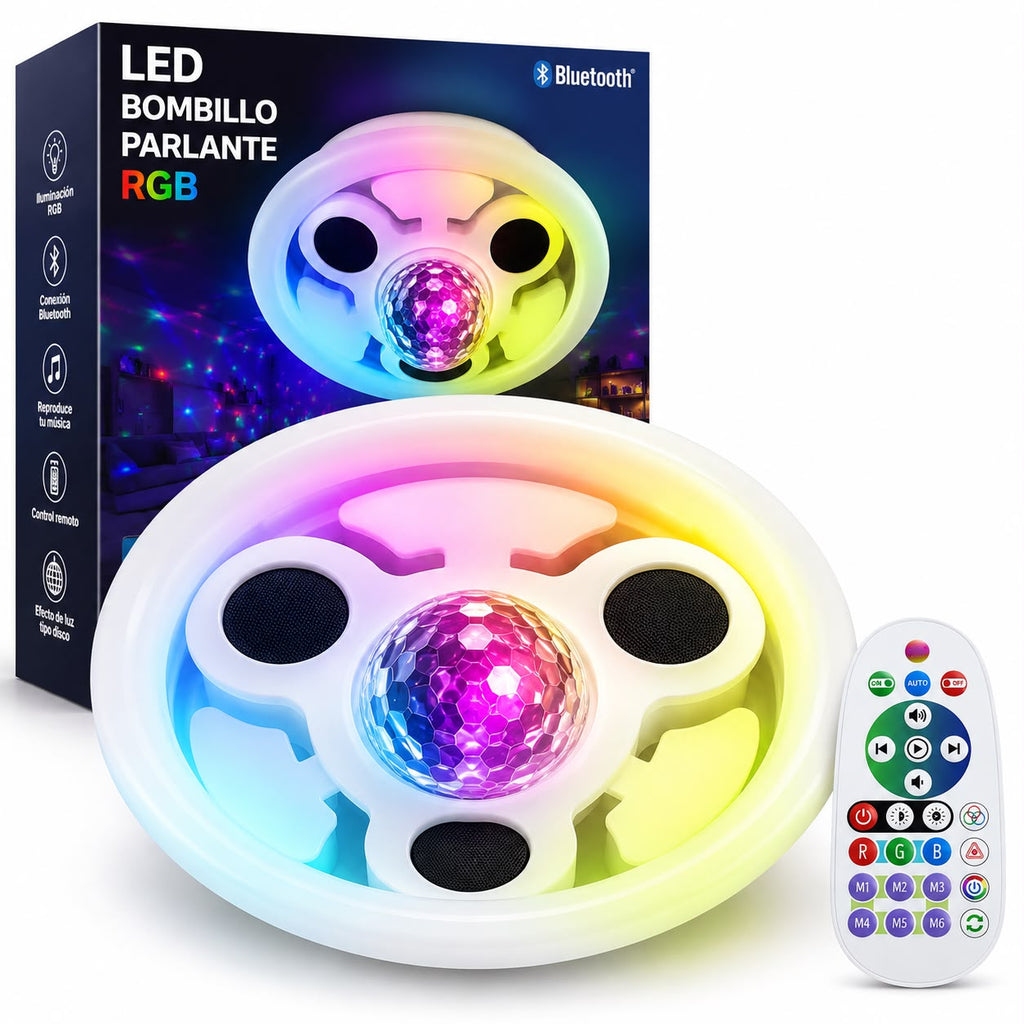 BOMBILLO PARLANTE RGB CON CONTROL