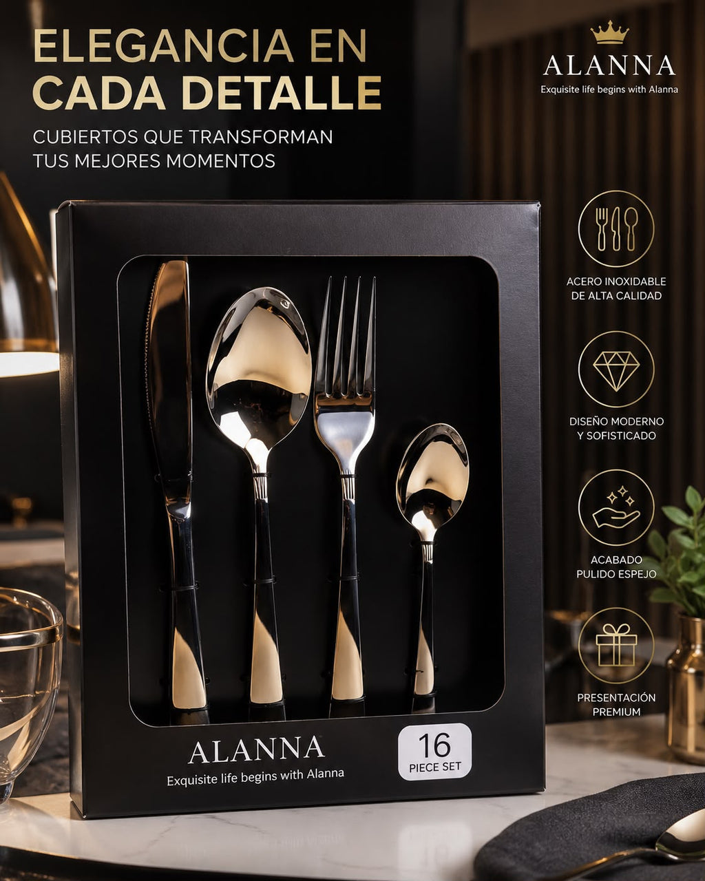 SET DE CUBIERTOS ALANA E2N3