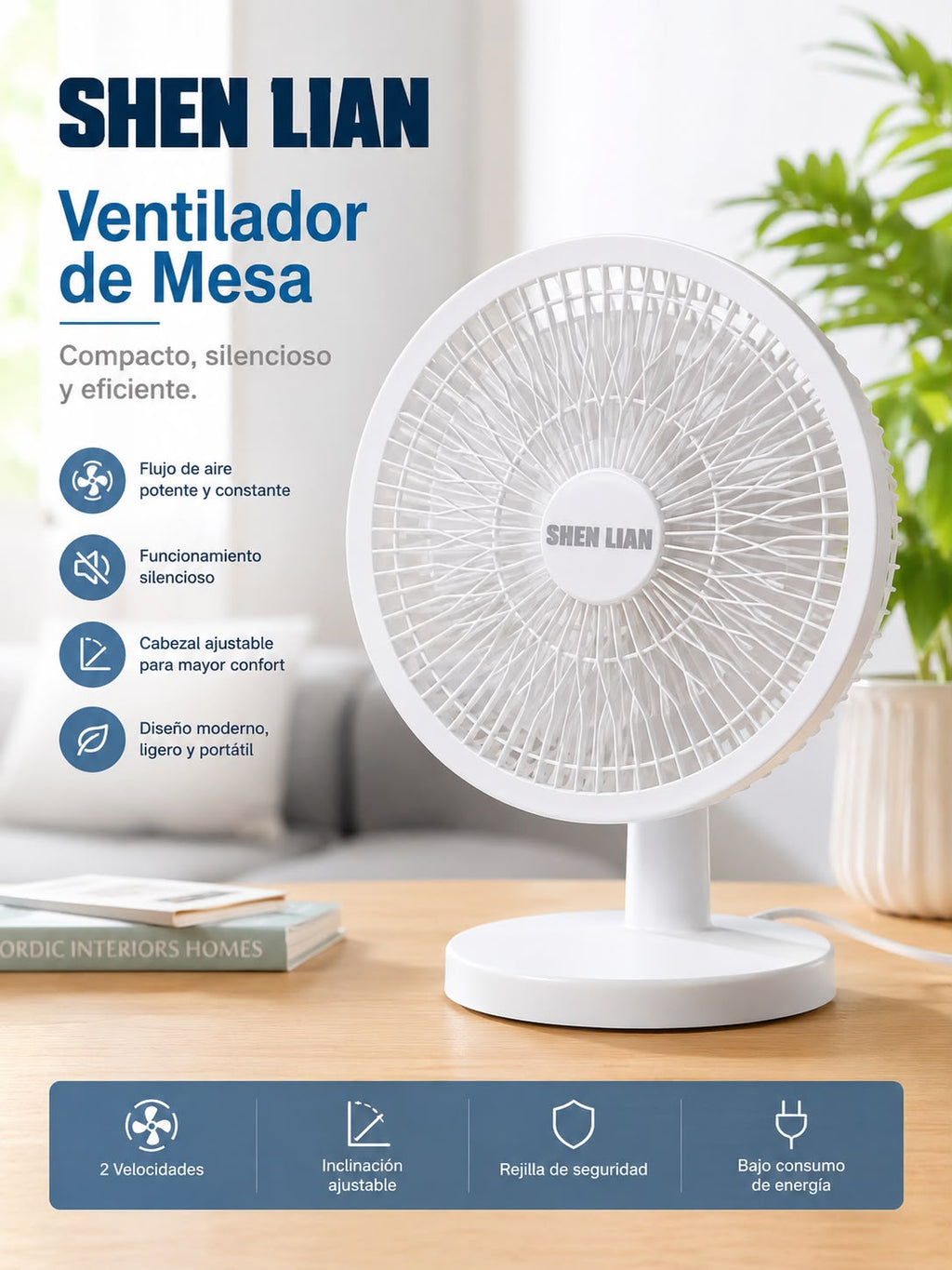 VENTILADOR DE MESA SHEN LIAN