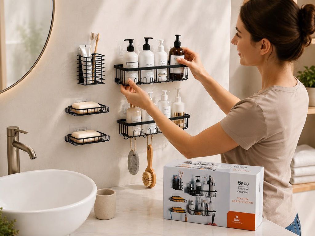 ORGANIZADOR DE BAÑO 5 PIEZAS