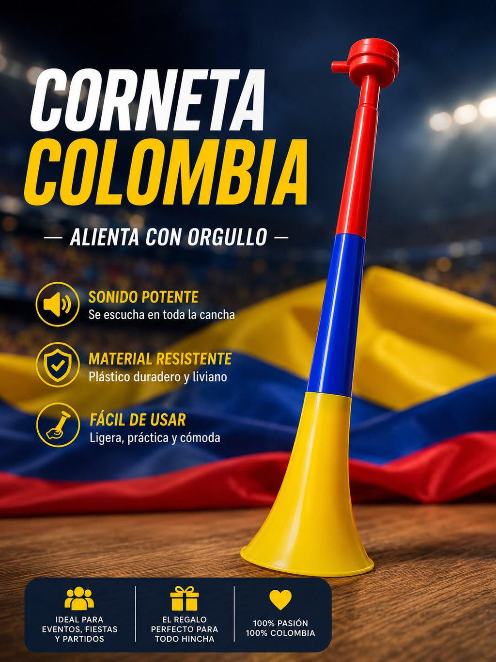 CORNETA GRANDE DE LA SELECCIÓN COLOMBIA