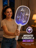 RAQUETA ANTIMOSQUITOS CON BASE. E3N2