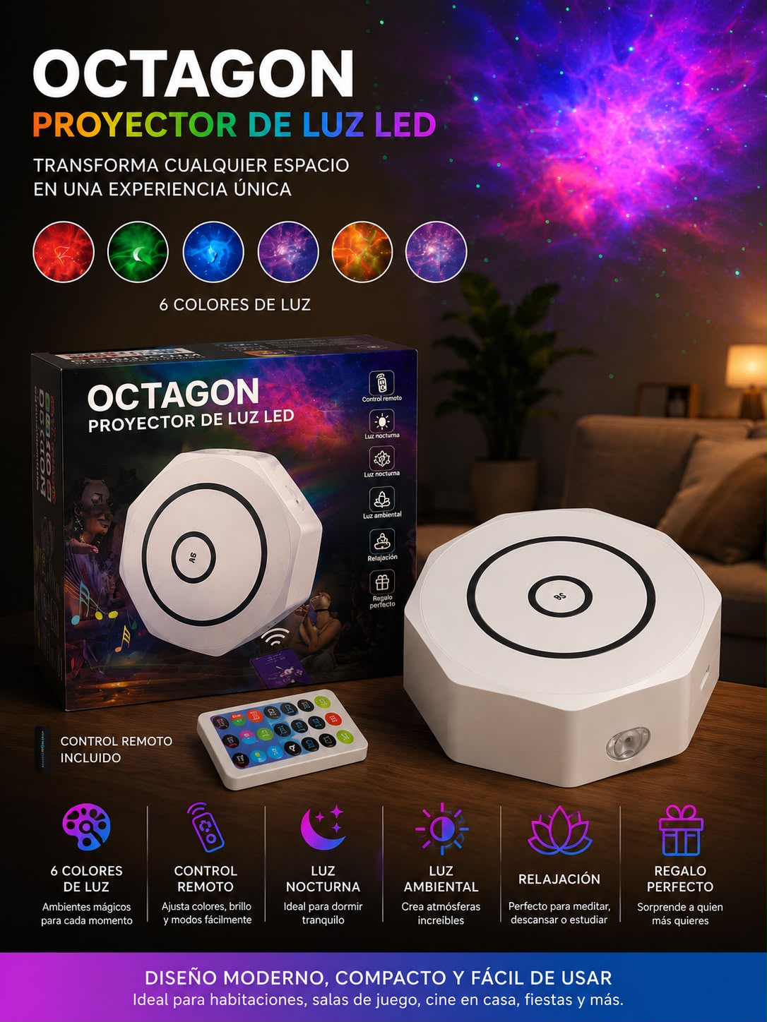PROYECTOR OCTAGONAL. E7N3