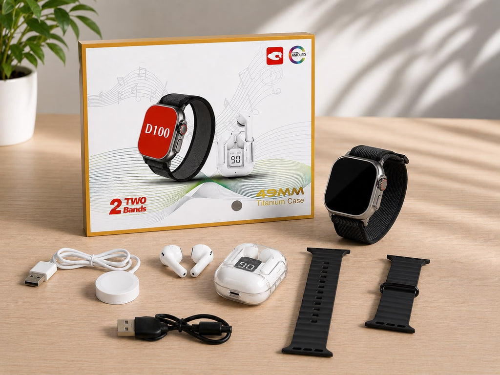 SMARTWATCH D100 + AUDÍFONOS INALÁMBRICOS. E6N3